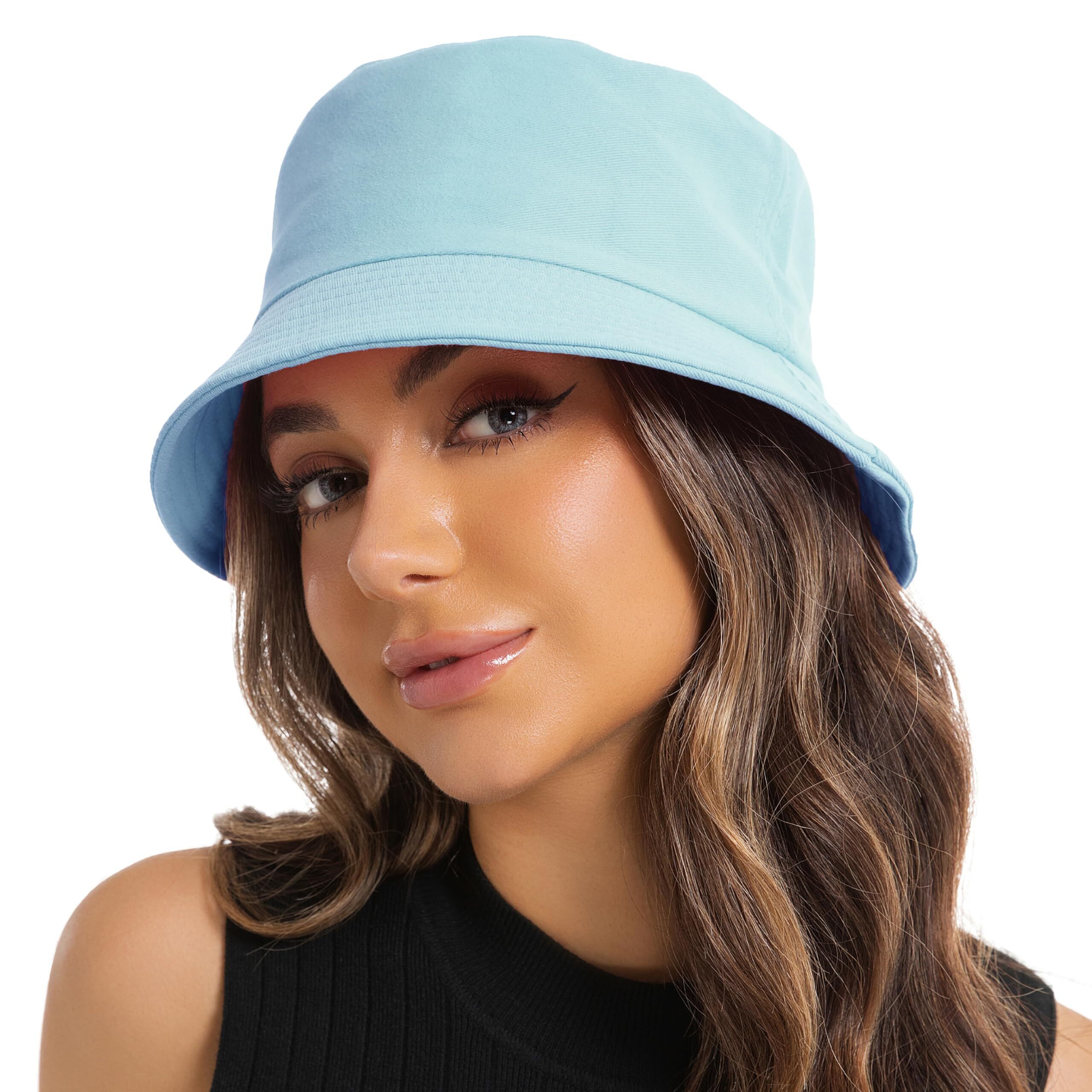 2098 Solid Color Bucket Hat Summer Beach Fishmen Hat For Lady Adult Unisex